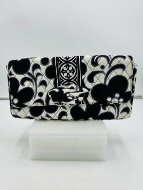 Vera Bradley Night and Day Knot Just a Clutch Handbag Black White